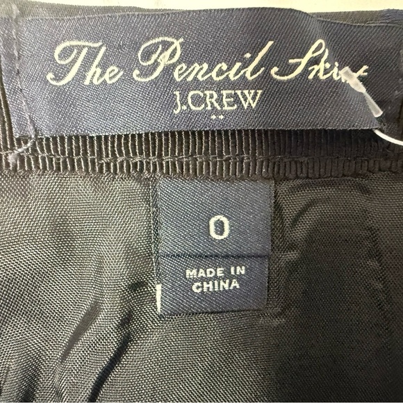 J.Crew Skirt Women 0 Black Navy Polka Dot Lined Back Slit Pencil NEW 978 - Picture 3 of 3
